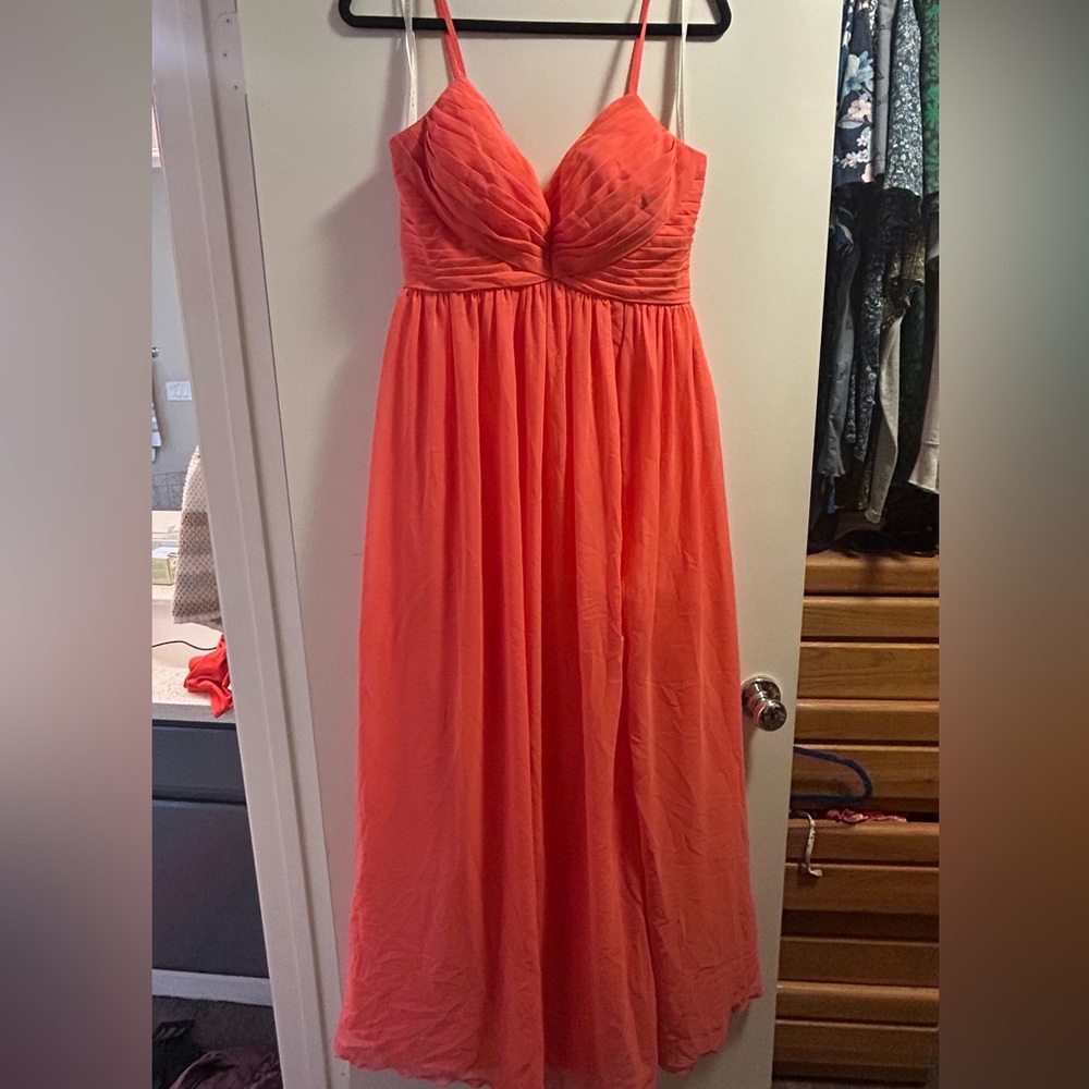 Azazie Alia Coral Bridesmaids Dress